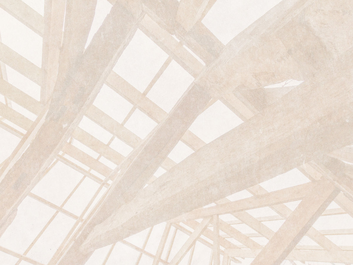 Traditional timber framing under construction